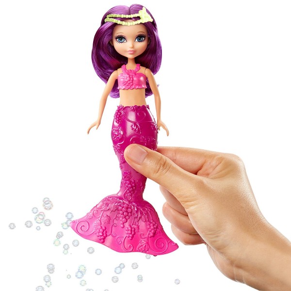 Poupée Barbie Dreamtopia : Petite sirène à bulles : Cheveux violets - Mattel-DVM97-DVM98