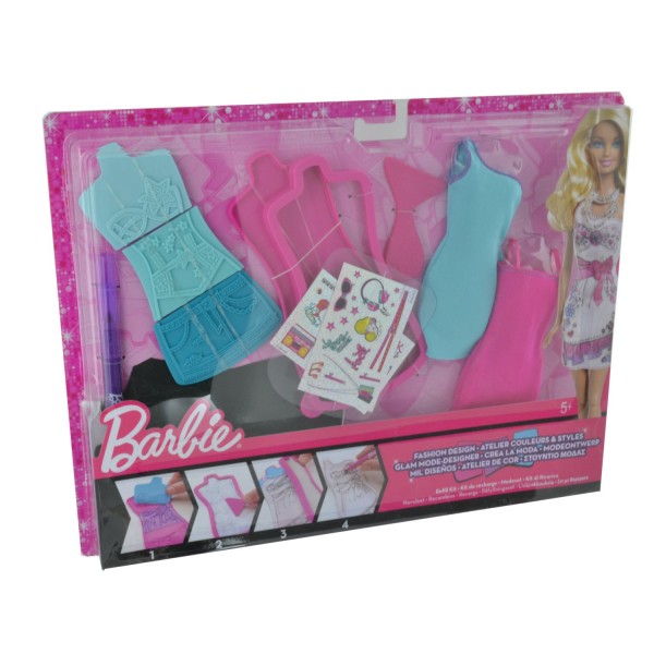 Recharge papier : Couleurs et styles robes rose et bleue - Mattel-BBY95-X7895
