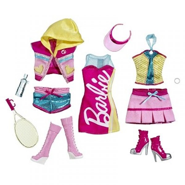 Vêtements pour poupée Barbie 3 Tenues de loisirs : Sport - Mattel-N8322-T7490