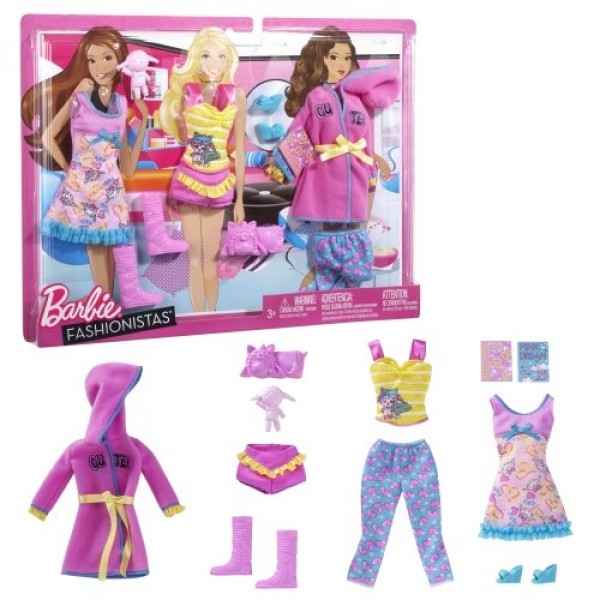 Vêtements pour poupée Barbie 3 tenues du soir : Pyjama party - Mattel-N4855-W3165