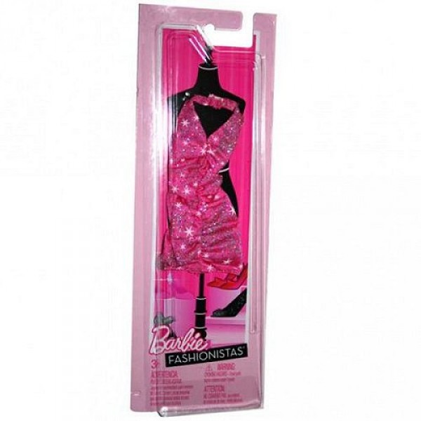 Vêtements pour poupée Barbie Robe fabuleuse : Rose étoilée - Mattel-N4875-W3171