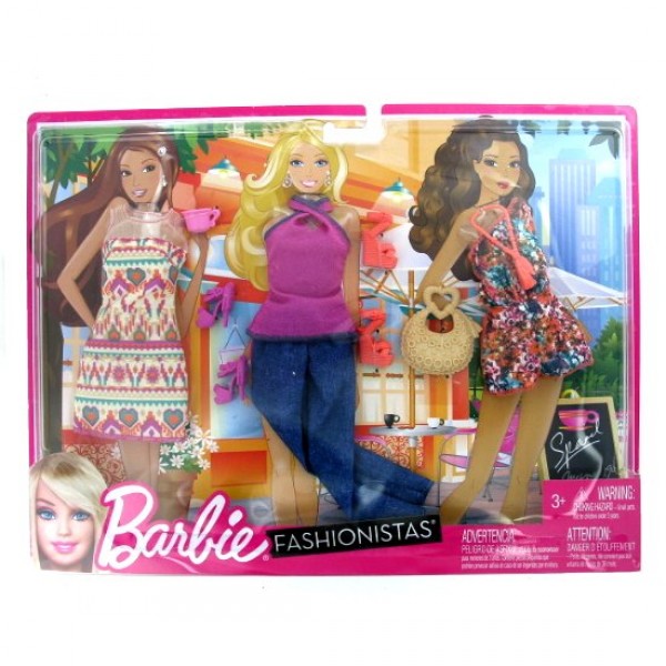 Vêtements pour poupée Barbie 3 tenues du soir : Dîner en terrasse - Mattel-N4855-X2237