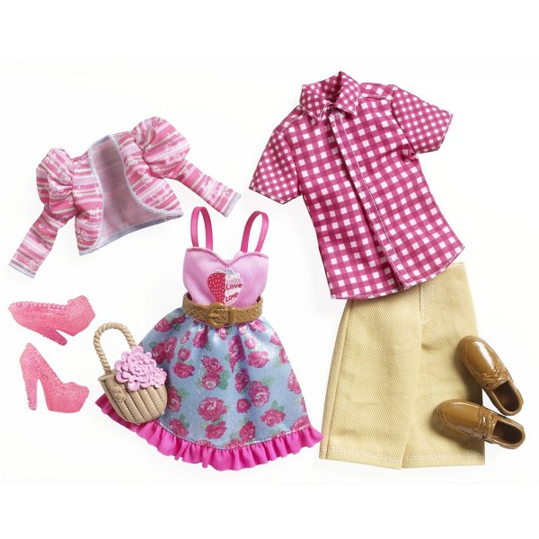 Vêtements pour poupée Barbie Fashionistas et Ken : Pique-nique en amoureux - Mattel-X7862-X7864