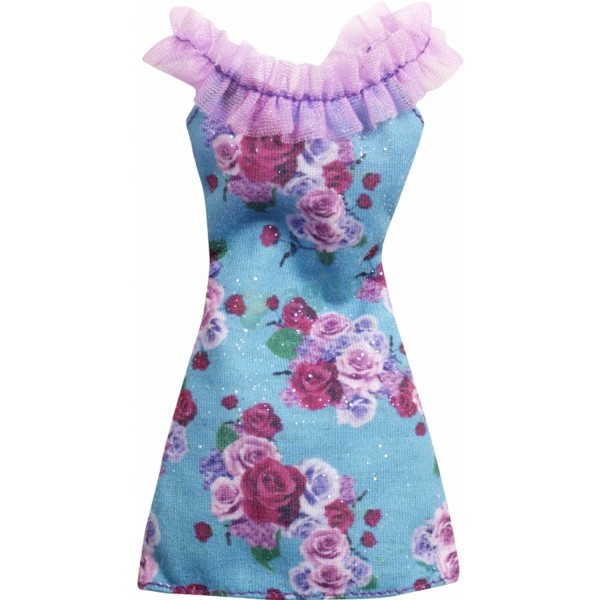 Vêtements pour poupée Barbie Robe fabuleuse : Robe à fleurs avec col dentelle - Mattel-N4875-X7844