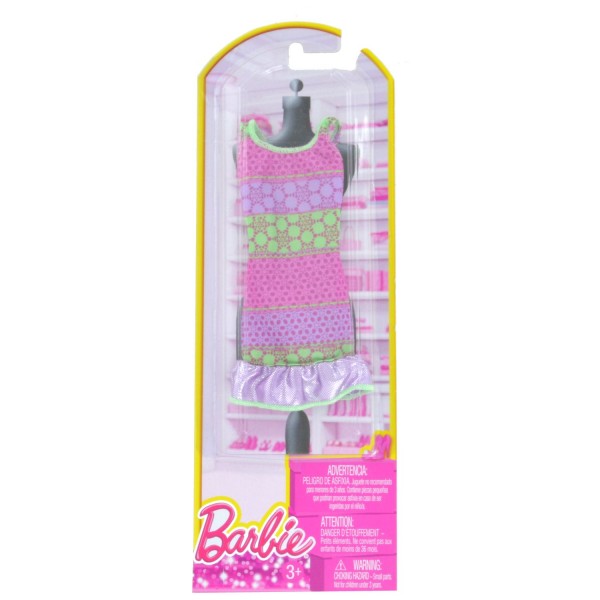 Vêtements pour poupée Barbie Robe fabuleuse : Robe débardeur à volant pailleté - Mattel-N4875-BCN50