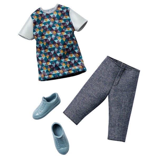 Vêtements pour poupée Ken : Tenue : Tshirt et pantacourt - Mattel-CFY02-DHB39