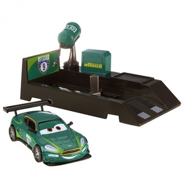 Voiture Cars 2 Propulseur arrêt au stand : Nigel Gearsley - Mattel-V3659-V3661