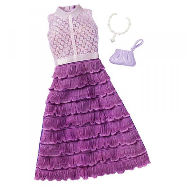 Vêtements pour poupée Barbie : Robe de soirée violette - Mattel-FCT22-7