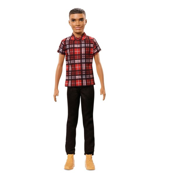 Poupée Barbie Fashionistas : Ken Latino en chemise à carreaux et pantalon noir - Mattel-DWK44-FNH41