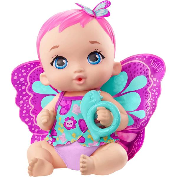 Muñeca My Garden Baby: Mariposa bebé Rosa bebe y hace pis - Mattel-GYP10