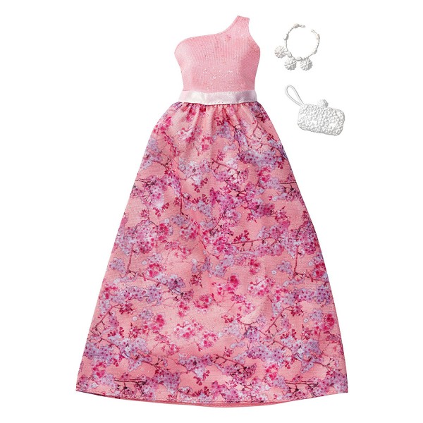 Vêtements pour poupée Barbie : Robe de soirée évasée motifs branches de cerisier - Mattel-FCT22-11