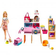 Barbie and her pet store box
