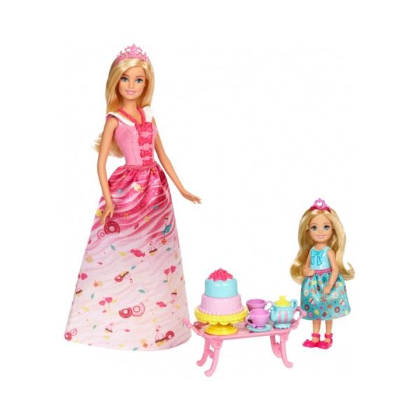Poupées Barbie : Coffret princesses et Chelsea - Mattel-FDJ19