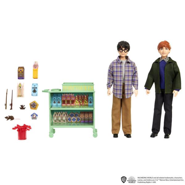 Caja de muñecos de Harry Potter: Harry y Ron a bordo del Expreso de Hogwarts - Mattel-HND79