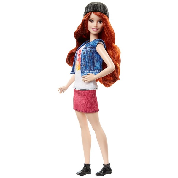 Poupée Barbie Fashionistas : Jupe rose et boléro en jean - Mattel-FBR37-DVX69