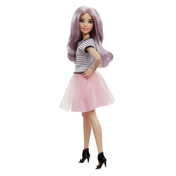 Poupée Barbie fashionistas : Tshirt Belle et jupe en tulle rose - Mattel-FBR37-DVX76