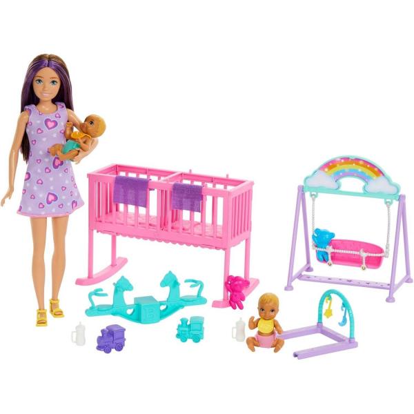 Barbie: Twin Nursery - Skipper, Babies & Accessories Set - Mattel-HXM99