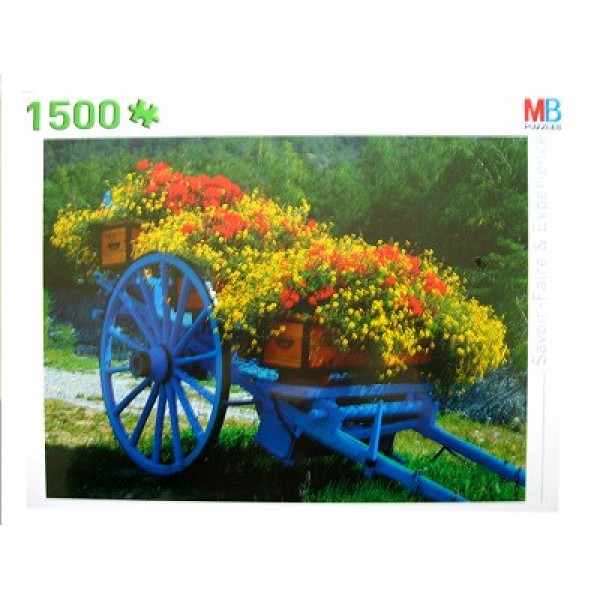 Puzzle 1500 pièces - Charette fleuri - MB-09685