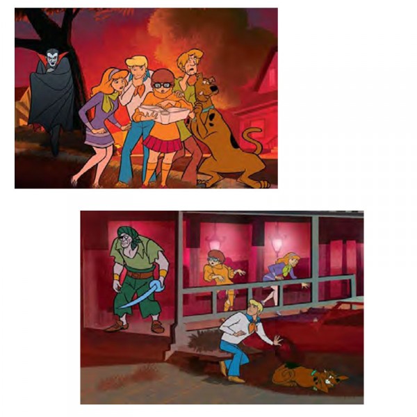 Puzzle 2 x 35 pièces : Scooby Doo, Dracula et Pirate - MB-A3592-A3606