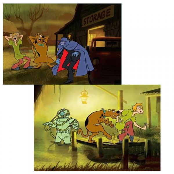 Puzzle 2 x 35 pièces : Scooby Doo, Strange man et le plongeur fantôme - MB-A3592-A3607