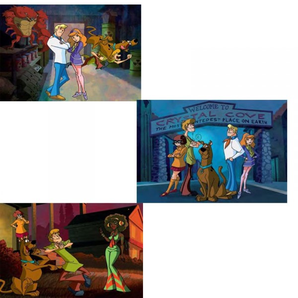 Puzzle 3 x 50 pièces : Scooby Doo, Toujours prêts, Zen, Le crabe géant - MB-A3593-A3611