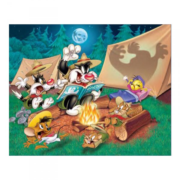 Puzzle 60 pièces : Looney Tunes, une nuit au camping - MB-39719-39720