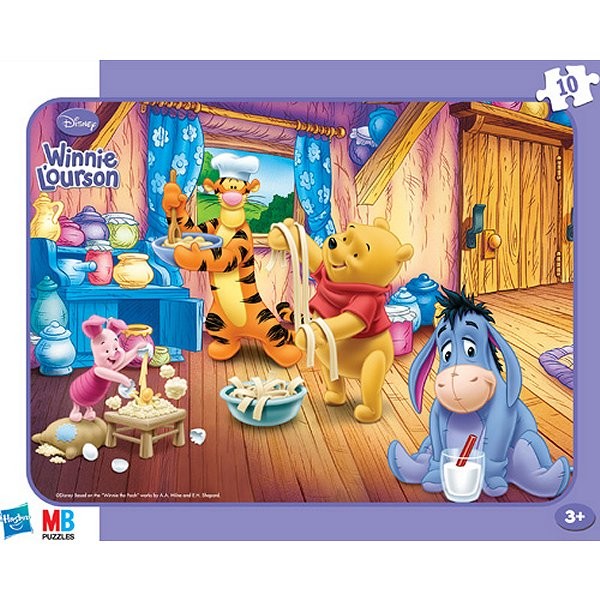 Puzzle cadre - 10 pièces - Winnie l'Ourson : Tous à la cuisine ! - MB-18097-18099