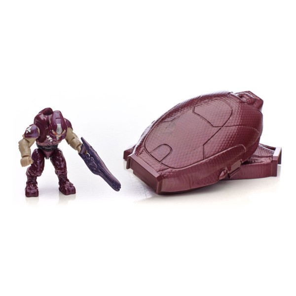 Megabloks Halo : Capsule d'atterrissage avec figurine métallique : Elite Crimson - Megabloks-CNC85-97355
