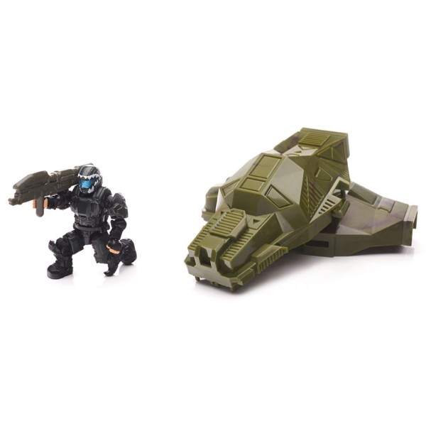 Megabloks Halo : Capsule d'atterrissage avec figurine métallique : ODST Jungle métallisé - Megabloks-CNC85-CNJ44