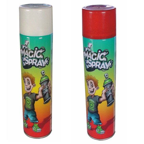 Bombes Magic Spray : Blanc et rouge fluo - Megagic-SP1