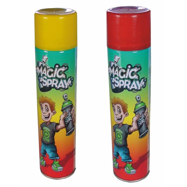 Bombes Magic Spray : Jaune et rouge fluo - Megagic-SP3