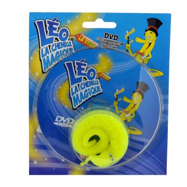 Léo la chenille magique avec verre, tomate et DVD : jaune - Megagic-CH3-1