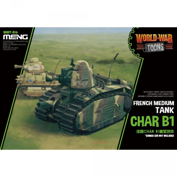 Maqueta de tanque: tanque francés B1 (Maqueta de dibujos animados) - MengModel-WWT-016