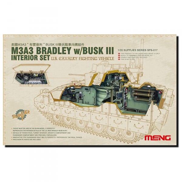 Décor pour maquette char : Détail intérieur pour M3A3 Bradley Busk III - Meng-SPS017