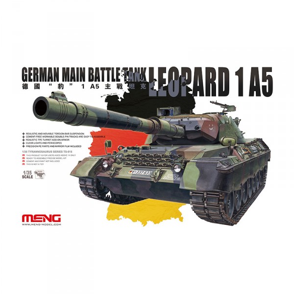 Military model kit: German Main Battle Tank Leopard 1 A5 - Meng-TS015