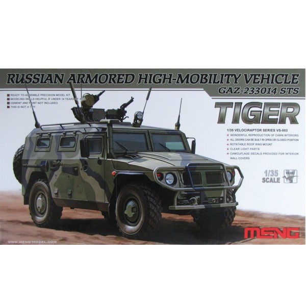 Maquette Véhicule militaire : GAZ 233014 STS Tiger Véhicule blindé à haute mobilité Russe - Meng-VS003