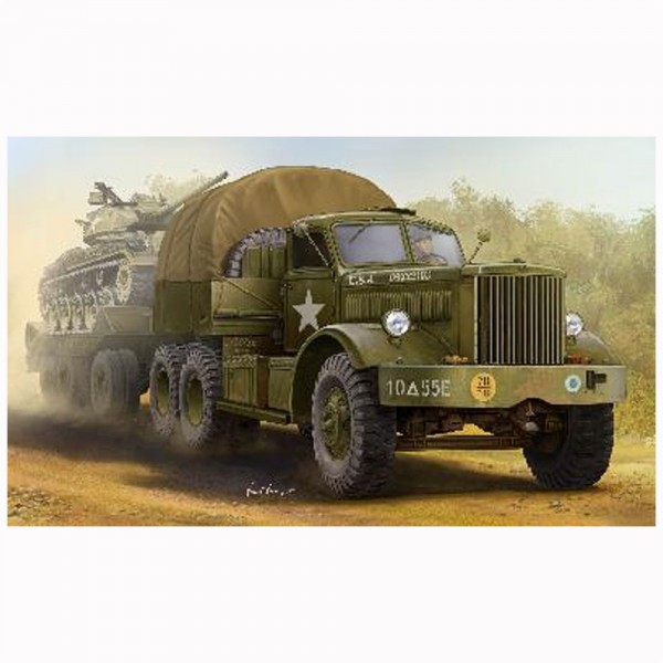 Maquette camion tracteur et porte char US M19 (cabine fermée) - Merit-63501