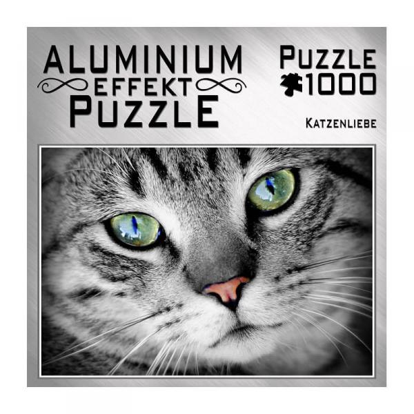 1000 Teile Puzzle: Aluminiumeffekt: Katzenliebe - MIC-745.3