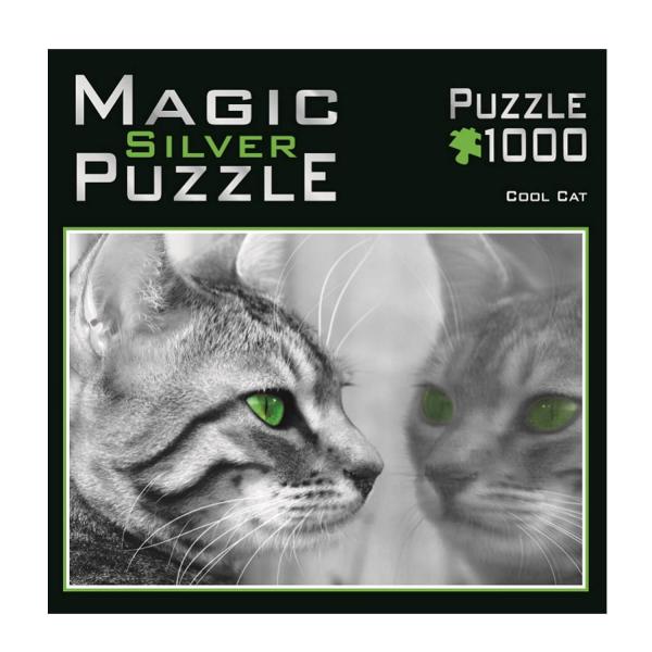 1000 Teile Puzzle: Magic Silver: Coole Katze - Mic-390.5