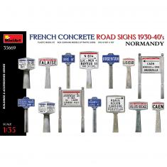 Accessories for diorama:French Concrete Road Signs 1930-40's, Normandy 