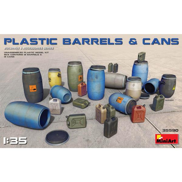 Diorama accessories: Plastic barrels and jerry cans - MiniArt-35590