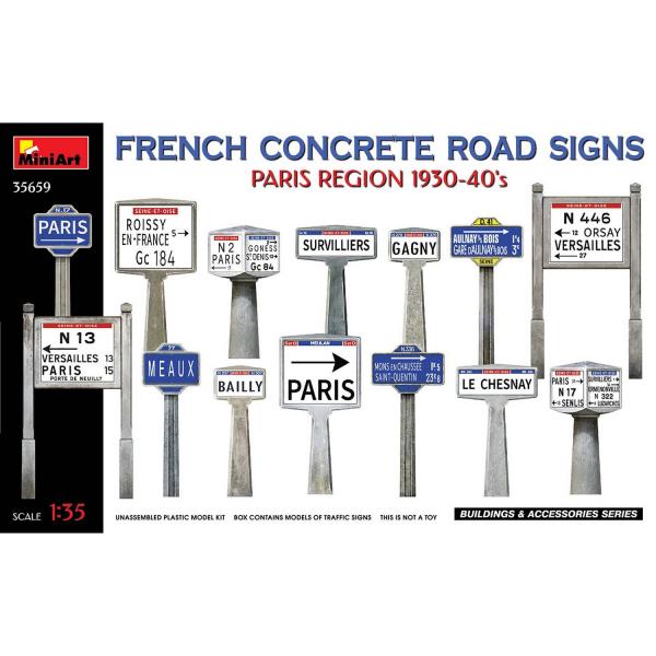 Panneaux routiers béton Paris 1930-40 – 1:35 - 550035659