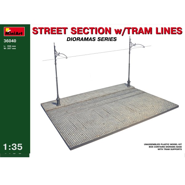 Diorama 1/35 : Section de rue avec ligne de tramway - MiniArt-36040