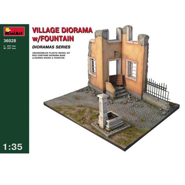 Diorama 1/35 : Place de village en ruine avec fontaine - MiniArt-36028