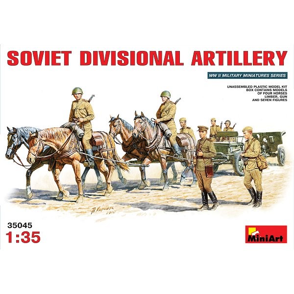 Figurines 2ème Guerre Mondiale : Ensemble artillerie divisionnaire soviétique 1941-1942 - MiniArt-35045