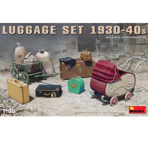 Accessoires de diorama : Set de bagages années 1930-1940 - miniart-35582