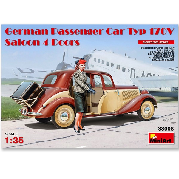 German Passenger Car Typ 170V.Saloon 4 4 Doors- 1:35e - MiniArt - Miniart-MINI38008