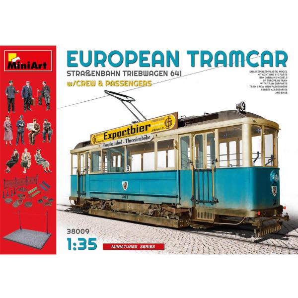 European Tramcar(Strassenbahn Triebwagen 641) with Crew & Passengers- 1:35e - MiniArt - MiniArt-38009