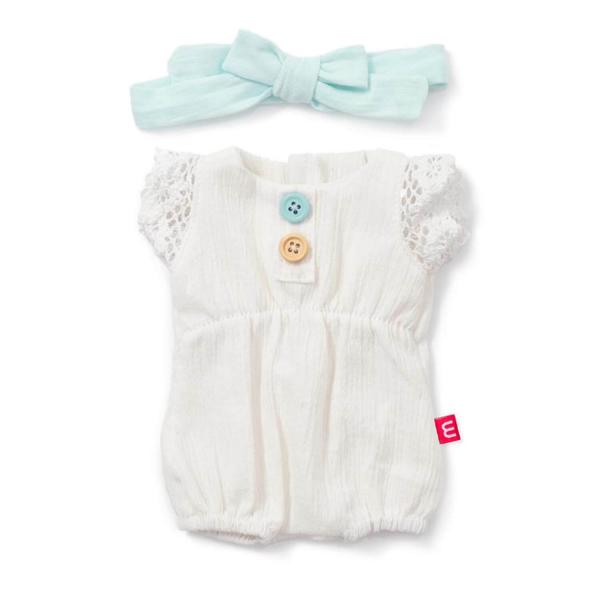 Vêtement pour poupée 38 cm : Barboteuse blanche - Miniland-8231568