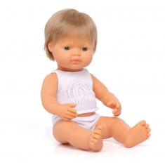 Muñeco niño europeo - Pelo rubio oscuro - 38 cm